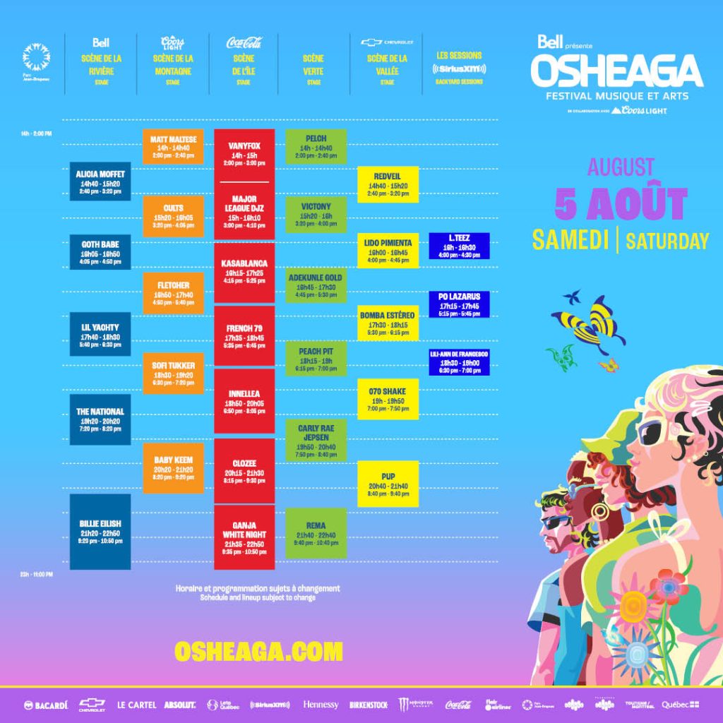 Osheaga Unveils 2023 Daily Schedules Canadian Beats Media 4545