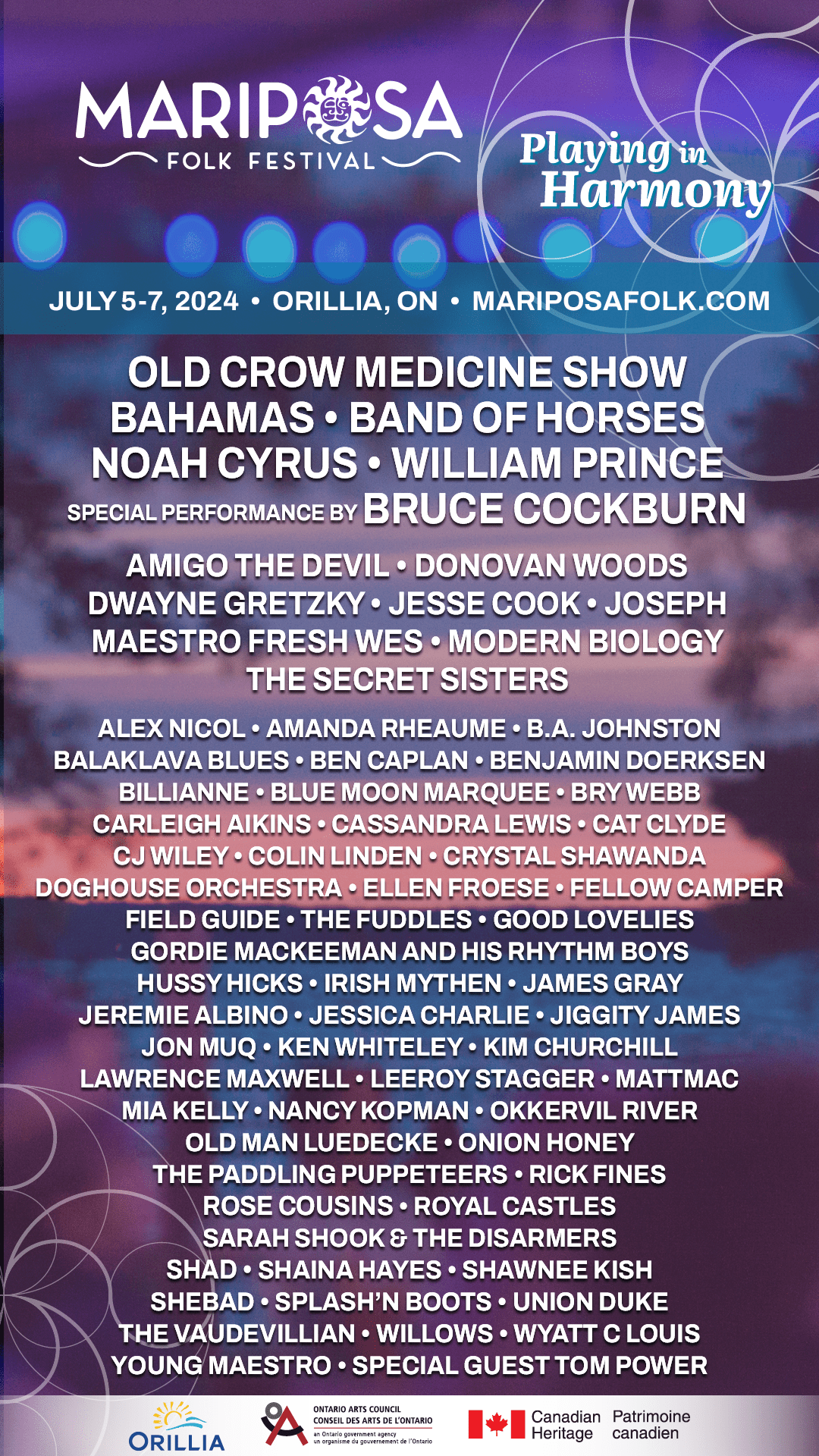 Mariposa Folk Festival Announces 2024 Lineup