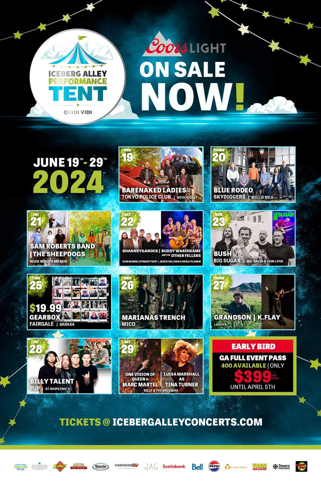 Iceberg Alley Performance Tent Announces 2024 Lineup
