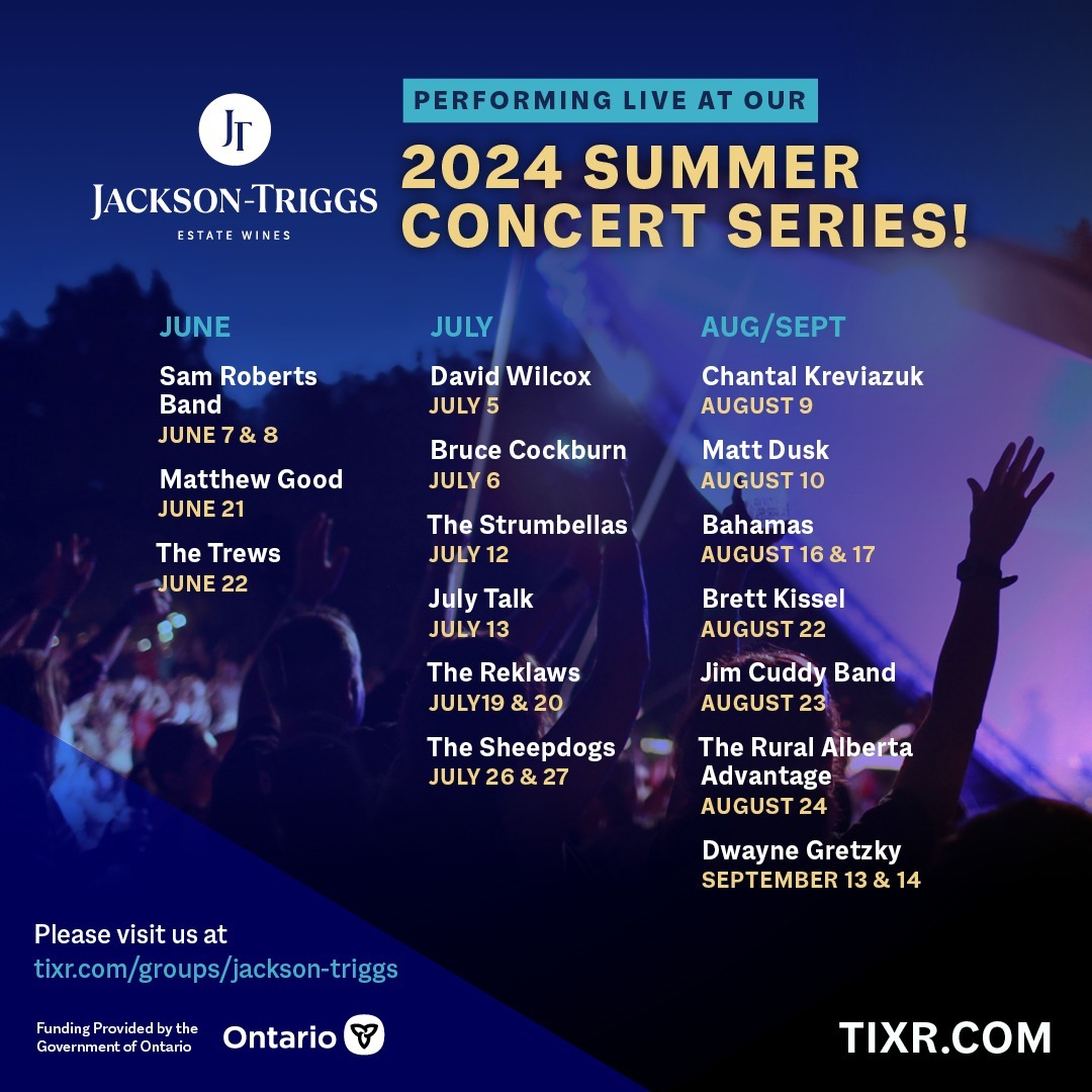 Jackson-Triggs Niagara Estate Amphitheatre announces 2024 Concert Series  lineup