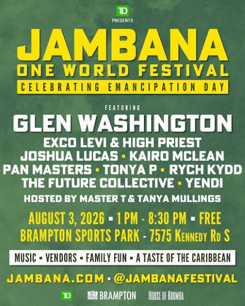 Jambana One World Festival takes place August 3 in Brampton, ON
