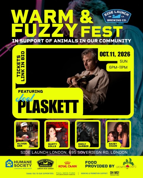Joel Plaskett to headline London’s Inaugural Warm & Fuzzy Fest