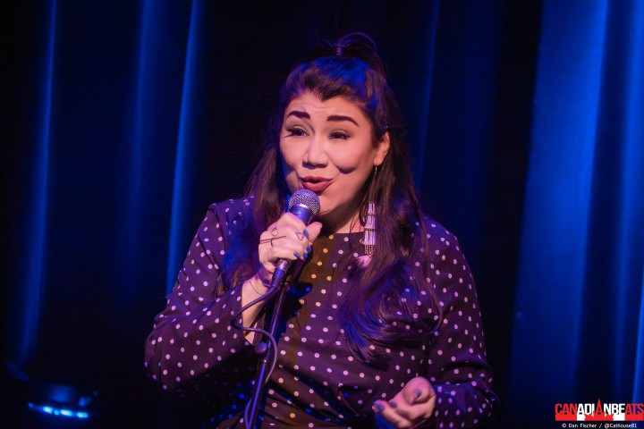 Cree singer-songwriter Celeigh Cardinal performing during She Carries the Song