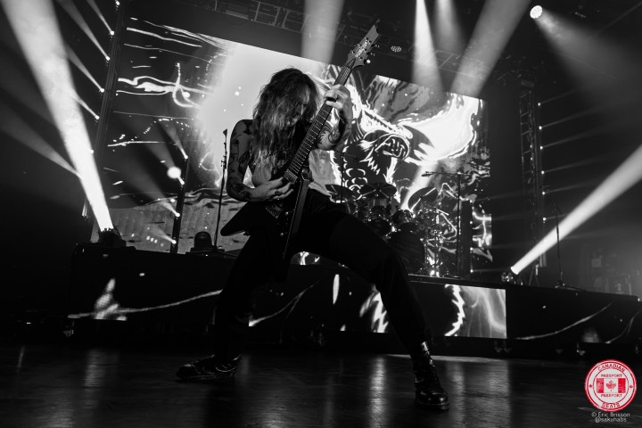 Mastodon performing during their 2026 Montreal show with Deafheaven.
